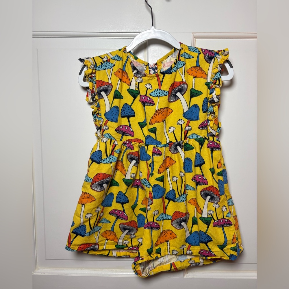Colorful Mushroom Print Kids Rumper